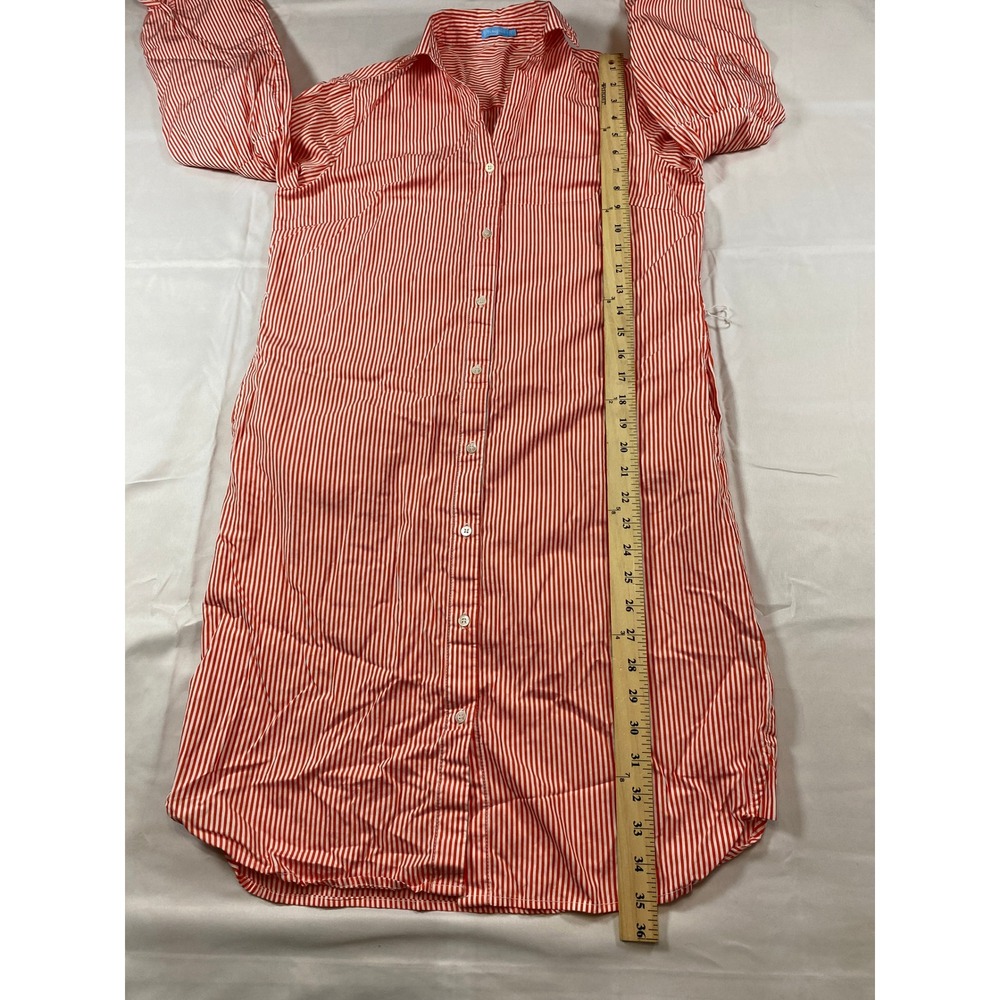 J.McLaughlin Womens Red White Striped Button Front Midi Shirt Dress Small - Picture 5 of 12